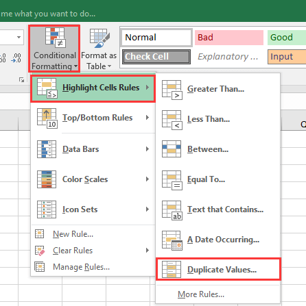 look for doubles in excel mac